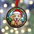 Golden Retriever in Santa Hat Suncatcher Decoration